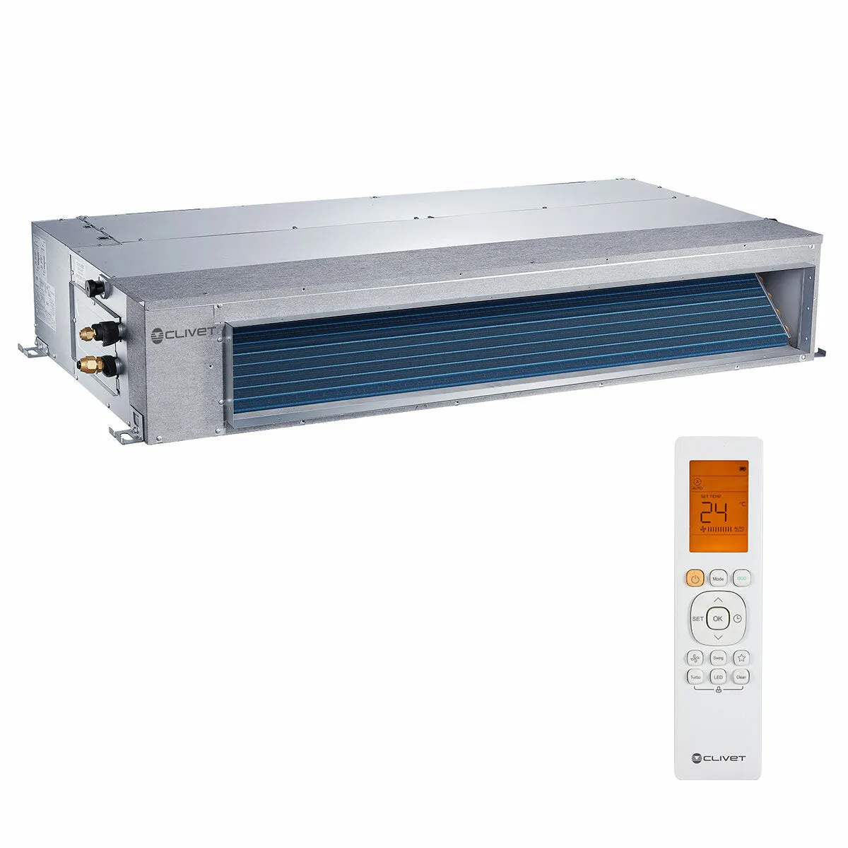 Condizionatore canalizzabile Clivet DUCT 2 dual split 9000+12000 BTU inverter A++  unità esterna 4.1 kW 2