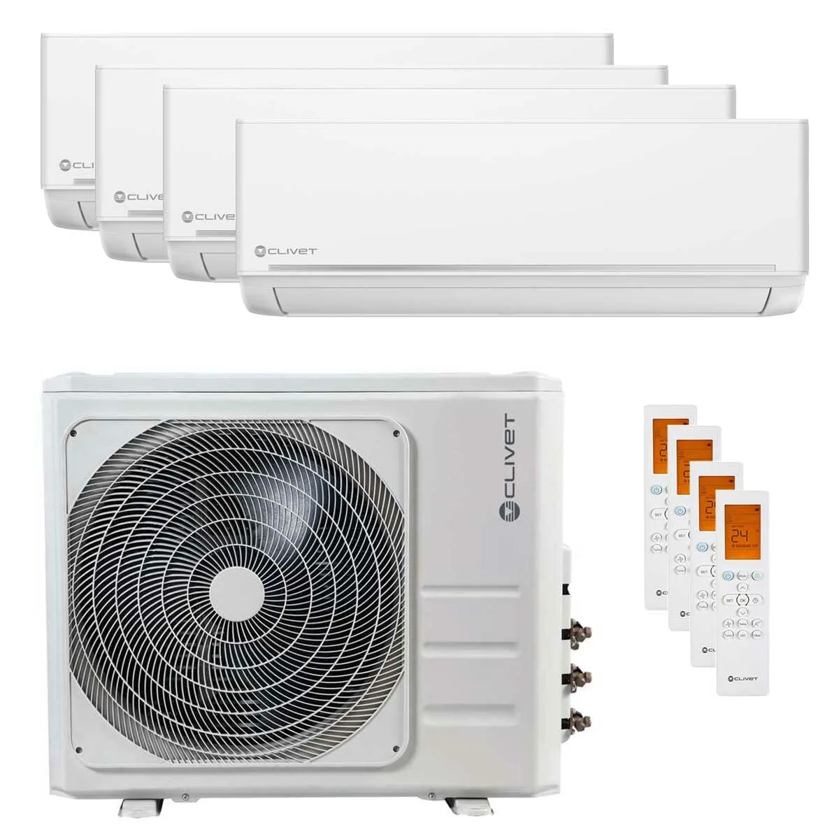 Condizionatore Clivet EZCool quadri split 9000+9000+12000+18000 BTU inverter A+ unità esterna 12.3 kW
