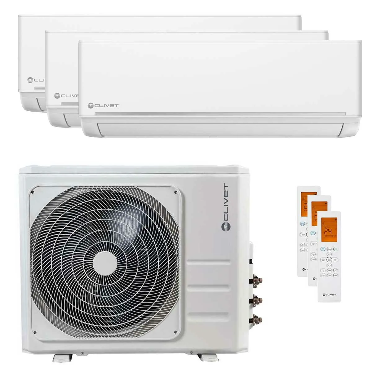 Condizionatore Clivet EZCool trial split 9000+12000+24000 BTU inverter A++ unità esterna 10.5 kW