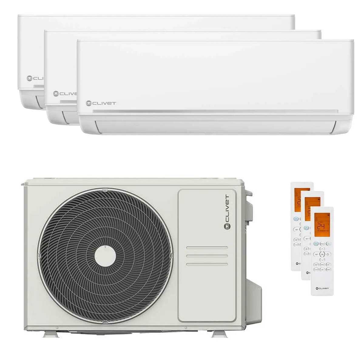 Condizionatore Clivet EZCool trial split 9000+9000+12000 BTU inverter A++ unità esterna 6.2 kW