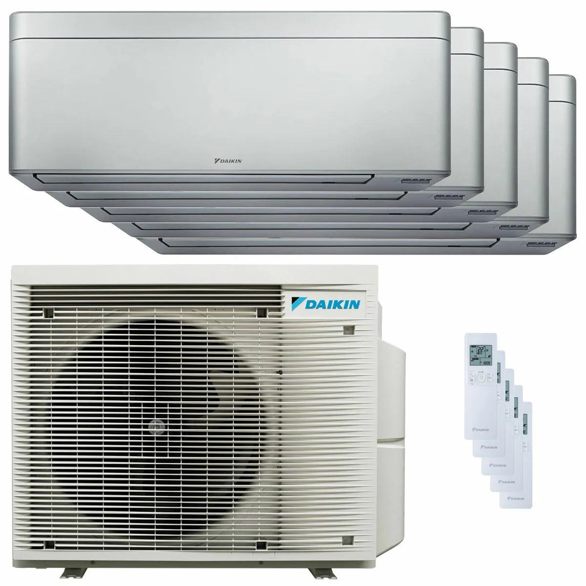 Condizionatore Daikin Stylish Silver penta split 9000+9000+9000+9000+18000 BTU inverter A++ wifi unità esterna 7.8 kW