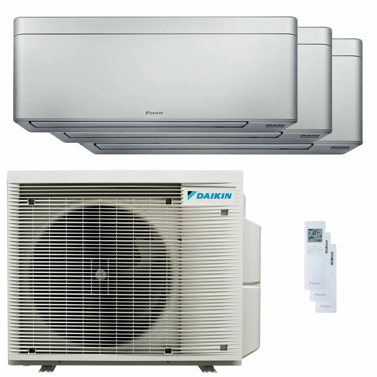 Condizionatore Daikin Stylish Silver trial split 9000+12000+18000 BTU inverter A++ wifi unità esterna 7.8 kW