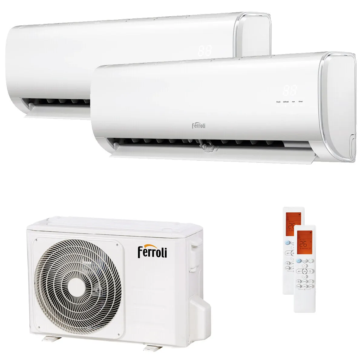 Condizionatore Ferroli Giada dual split 9000+12000 BTU inverter A wifi unità esterna 5.3 kW
