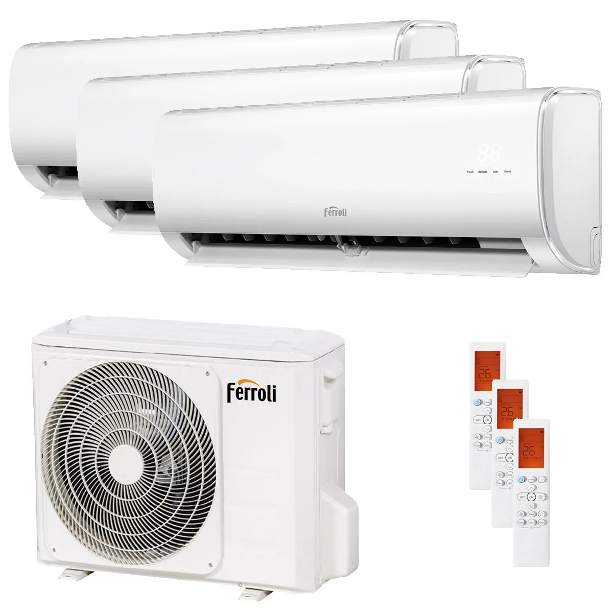 Condizionatore Ferroli Giada trial split 12000+12000+12000 BTU inverter A+ wifi unità esterna 7.9 kW