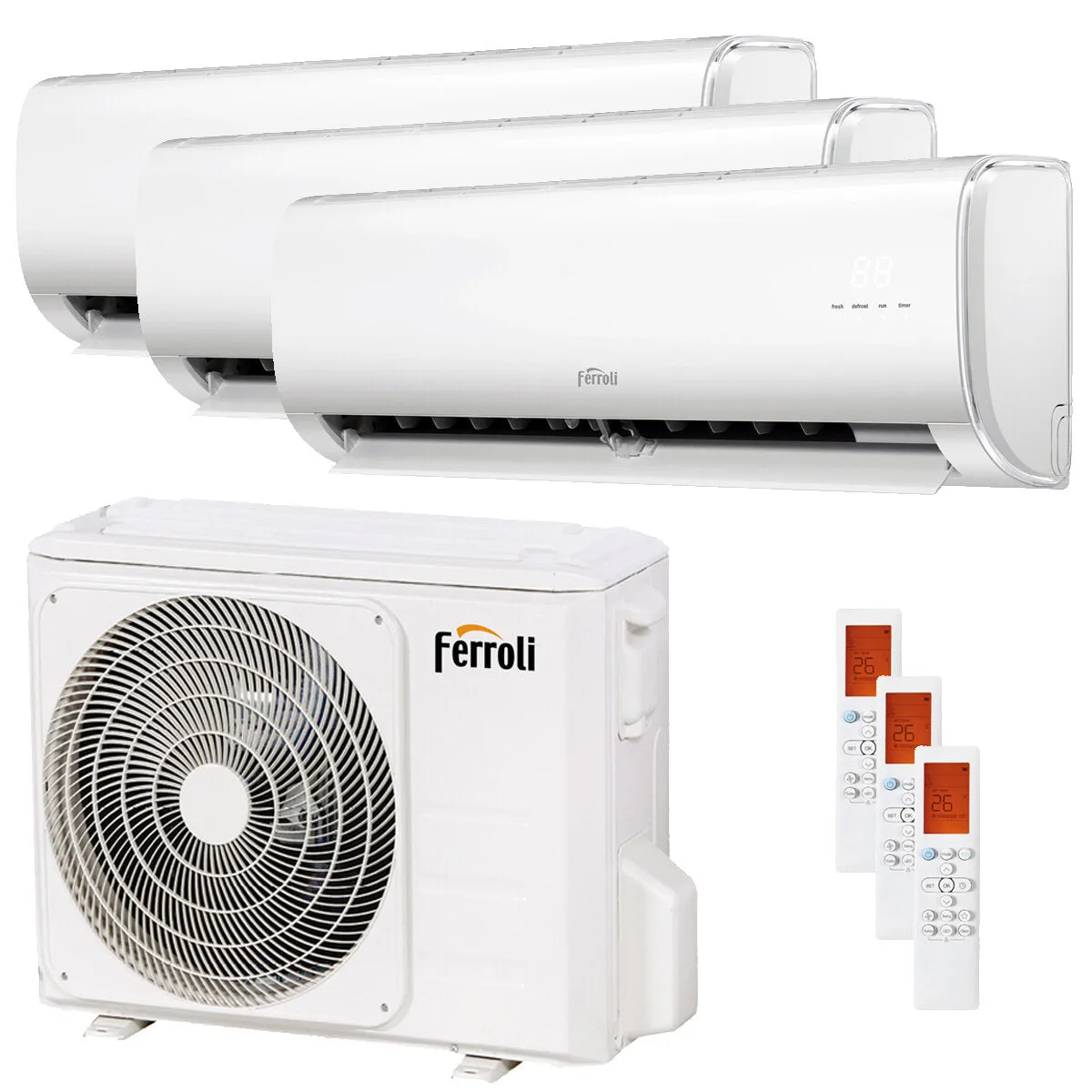 Condizionatore Ferroli Giada trial split 9000+12000+18000 BTU inverter A+ wifi unità esterna 8,2 kW