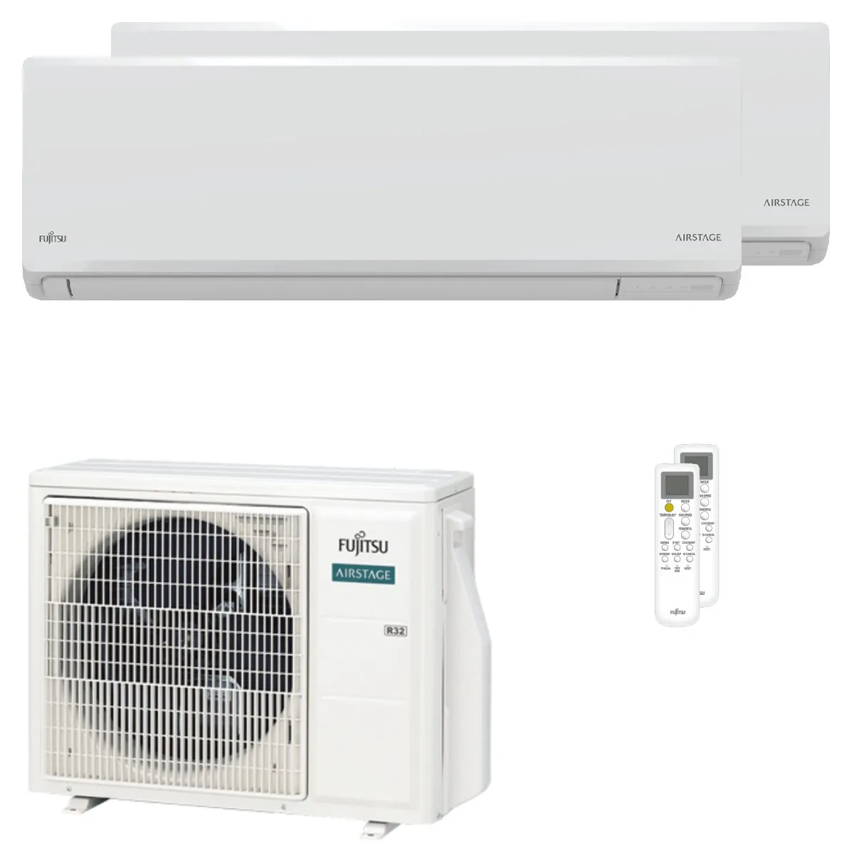 Condizionatore Fujitsu Serie KN WiFi dual split 12000+12000 BTU inverter A+++ wifi unità esterna 5 kW
