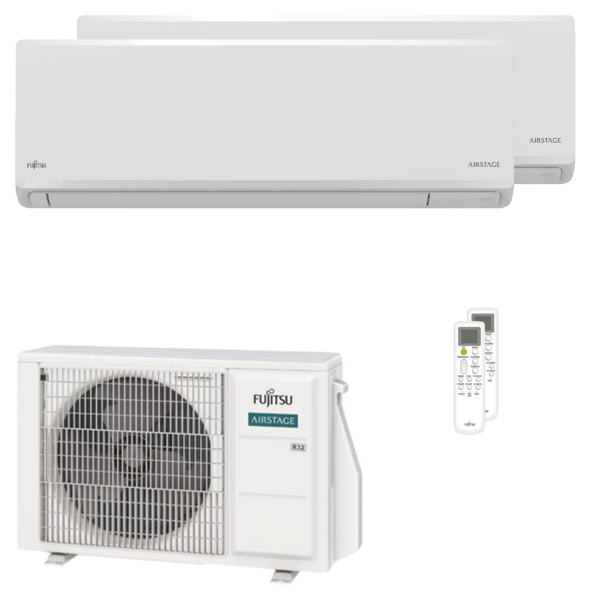 Condizionatore Fujitsu Serie KN WiFi dual split 7000+7000 BTU inverter A+++ wifi unità esterna 4 kW