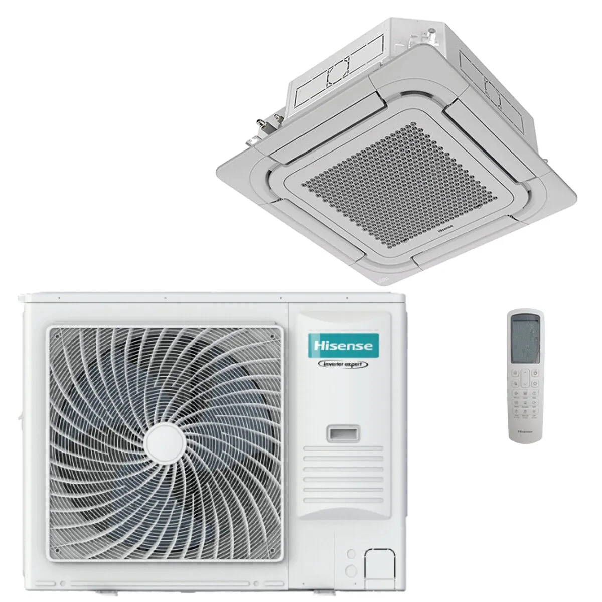 Condizionatore Hisense Cassetta 90x90 Flusso Circolare 36000 BTU R32 Inverter A++