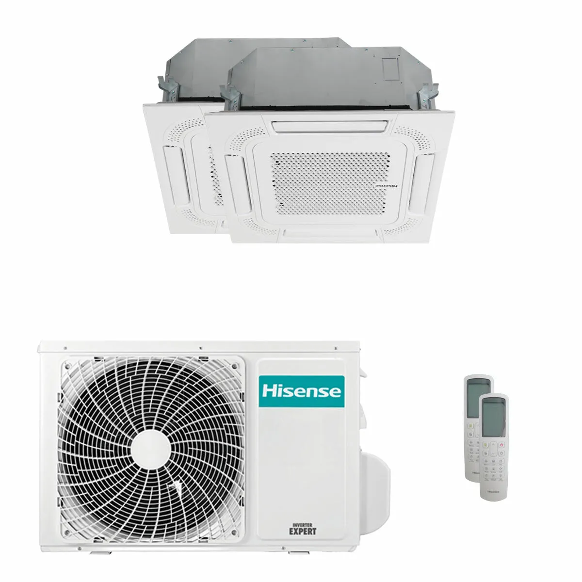 Condizionatore Hisense Cassetta ACT dual split 9000+12000 BTU inverter A++ unità esterna 5 kW
