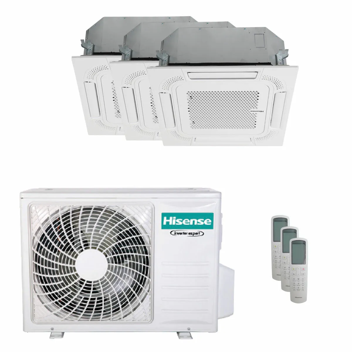 Condizionatore Hisense Cassetta ACT trial split 12000+12000+12000 BTU inverter A++ unità esterna 7 kW