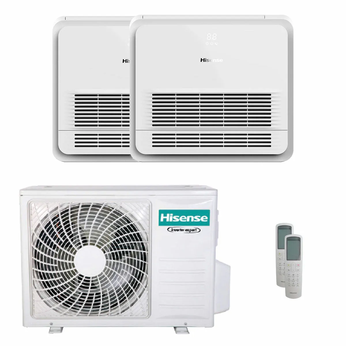 Condizionatore Hisense Console AKT dual split 12000+18000 BTU inverter A++ unità esterna 6.3 kW