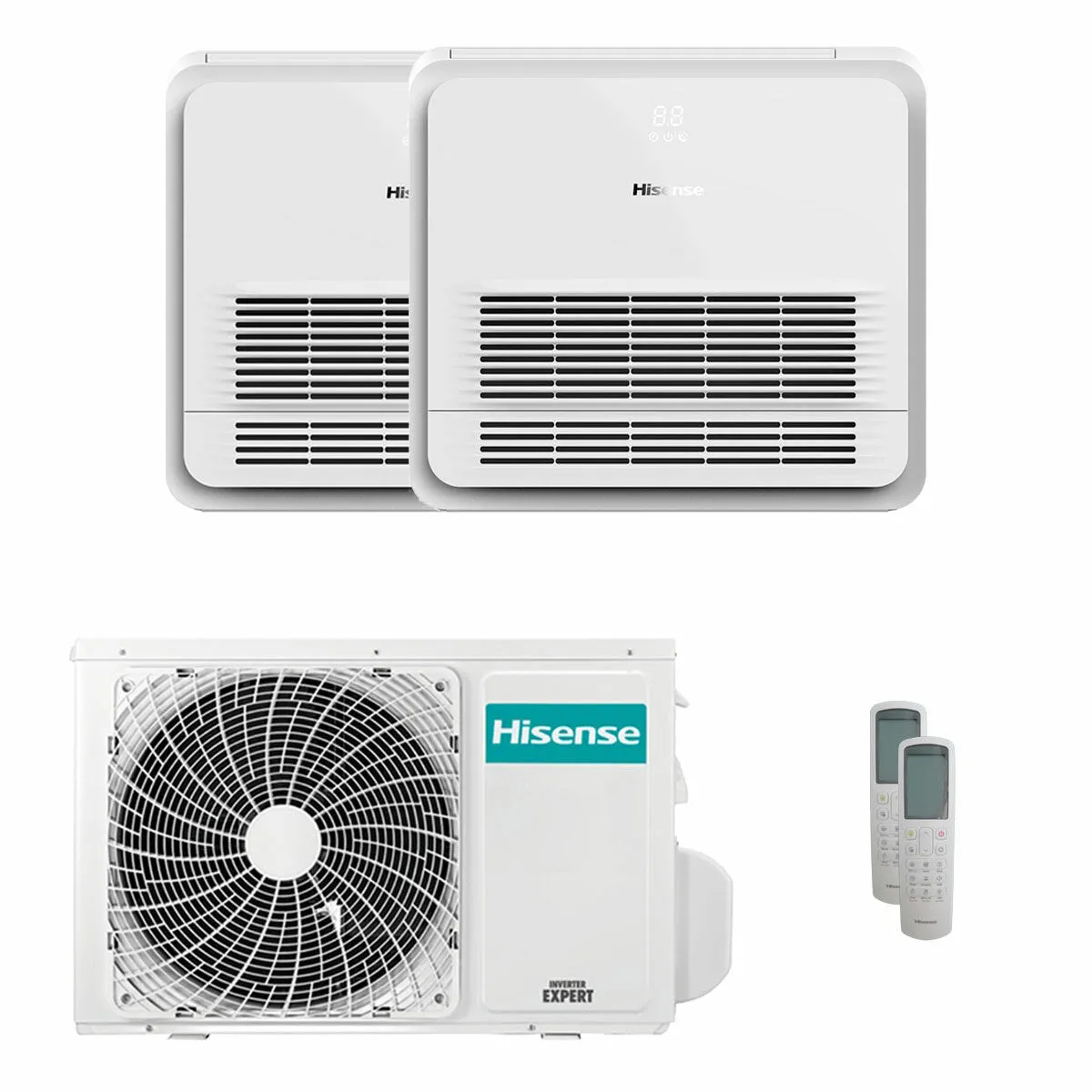 Condizionatore Hisense Console AKT dual split 9000+12000 BTU inverter A++ unità esterna 4.1 kW