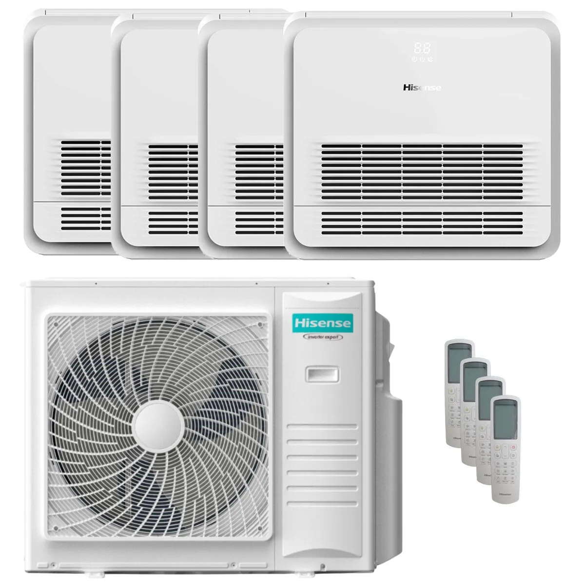 Condizionatore Hisense Console AKT quadri split 9000+12000+12000+18000 BTU inverter A++ unità esterna 10 kW