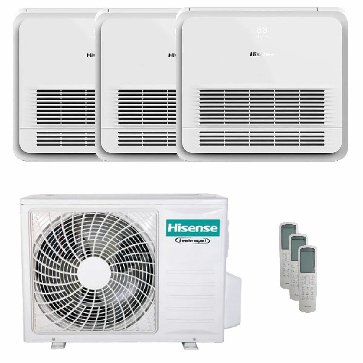 Condizionatore Hisense Console AKT trial split 9000+9000+12000 BTU inverter A++ unità esterna 5.5 kW