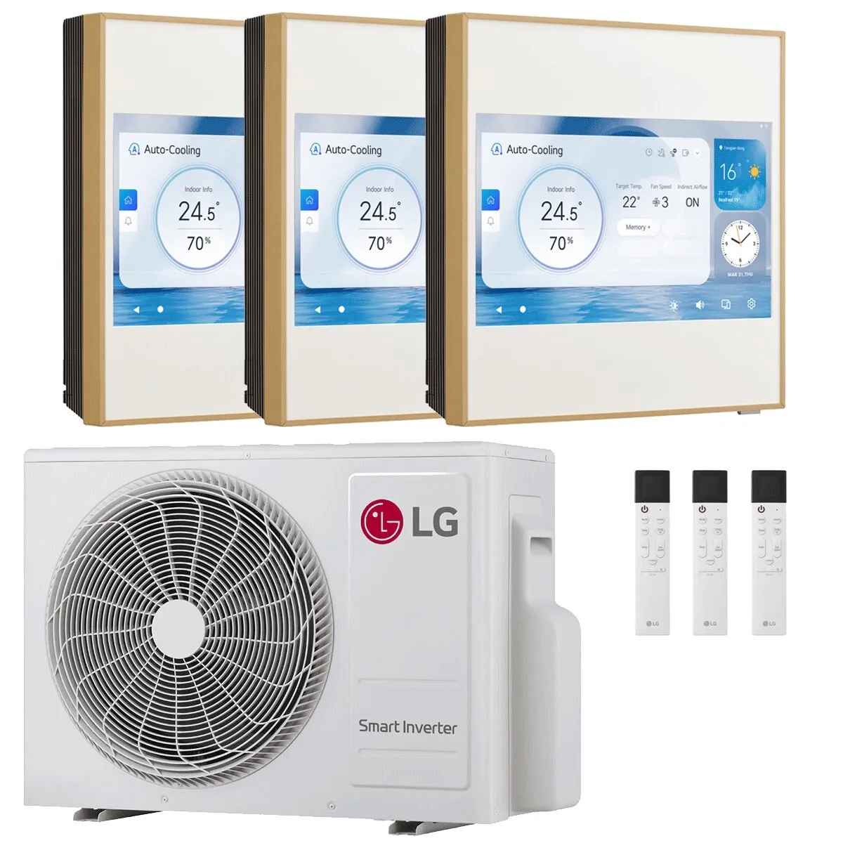 Condizionatore LG ARTCOOL Gallery LCD trial split 9000+9000+9000 BTU inverter A+++ wifi unità esterna 6.15 kW