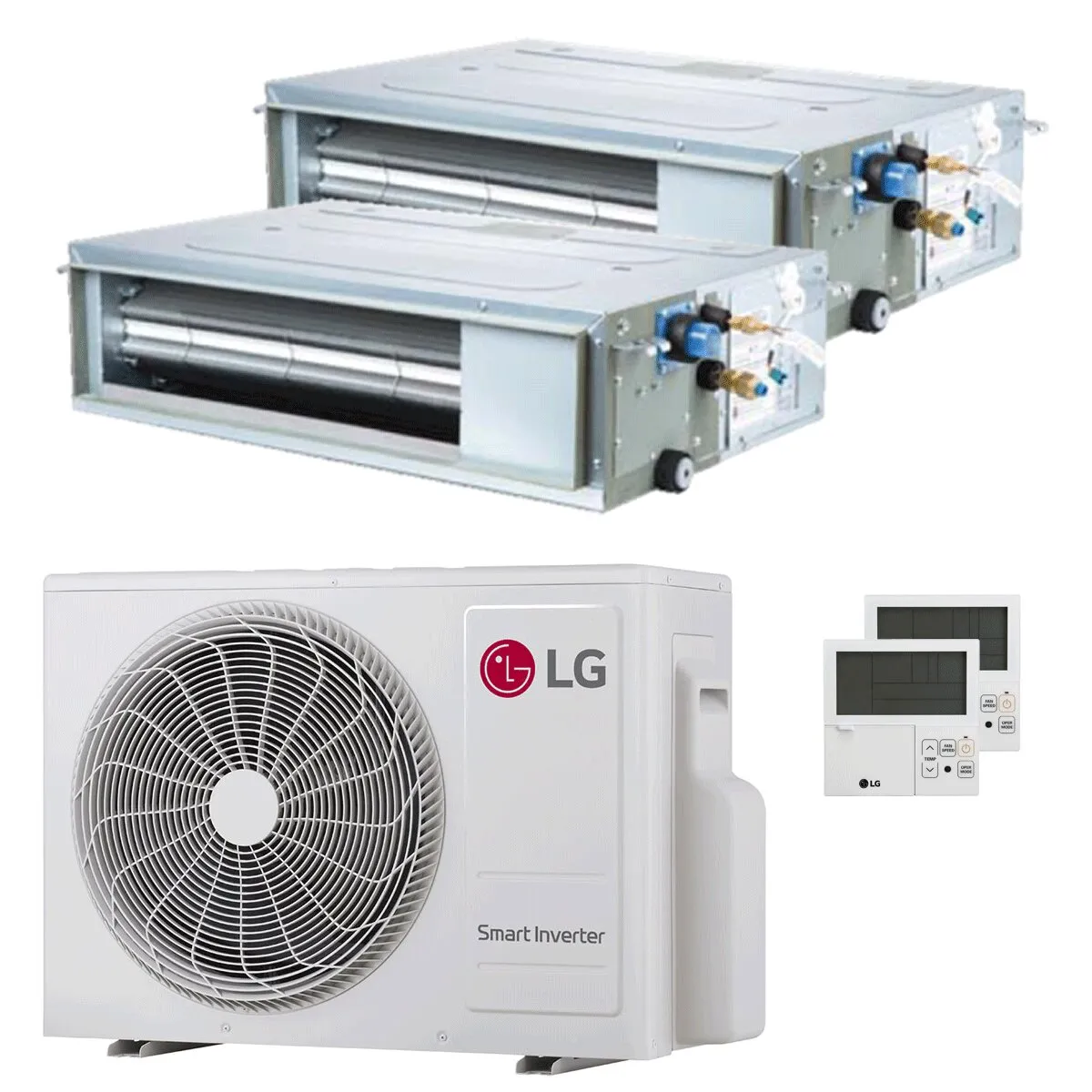Condizionatore LG Canalizzabile CL dual split 12000+12000 BTU inverter A+++ unità esterna 6.15 kW
