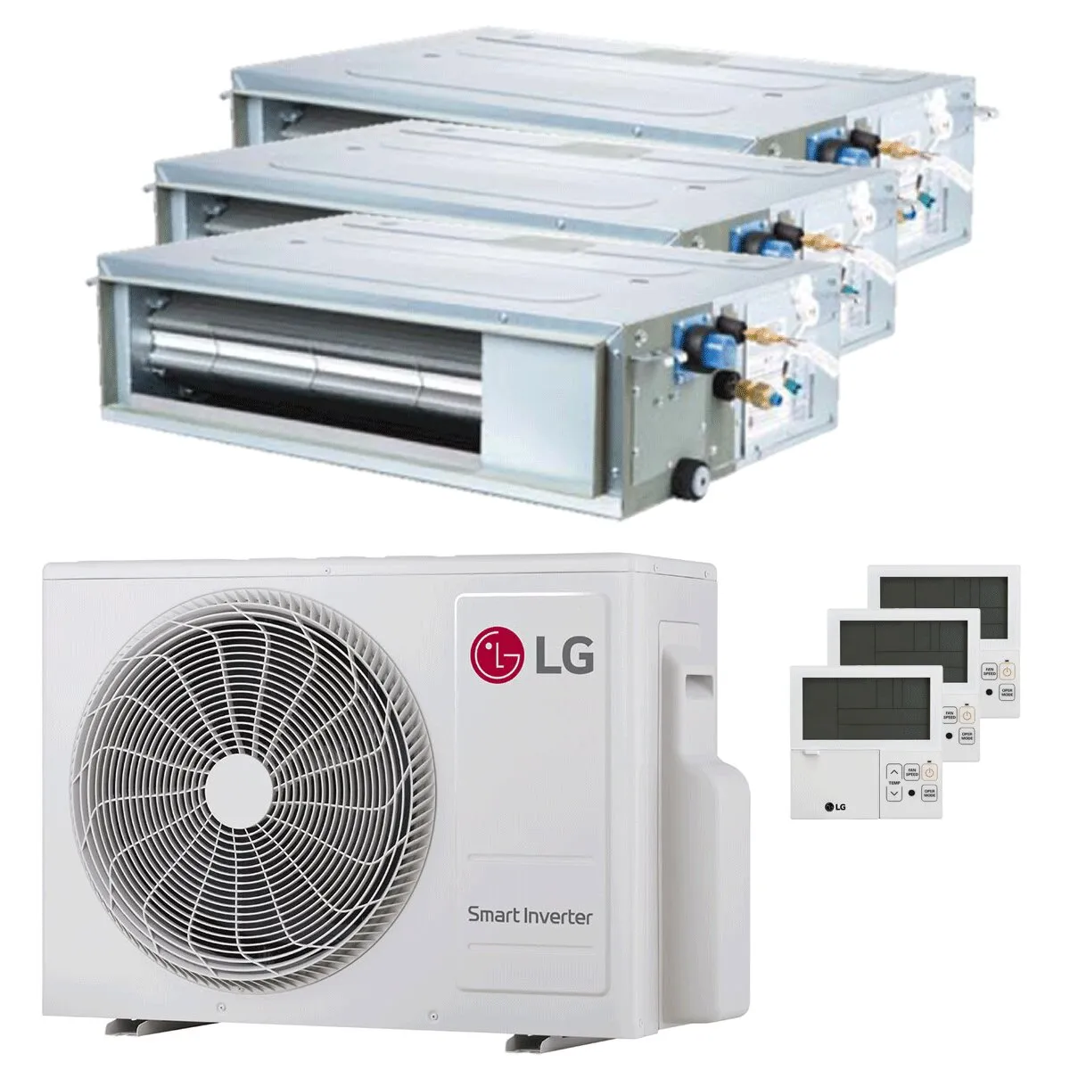Condizionatore LG Canalizzabile CL trial split 9000+12000+12000 BTU inverter A+++ unità esterna 6.15 kW