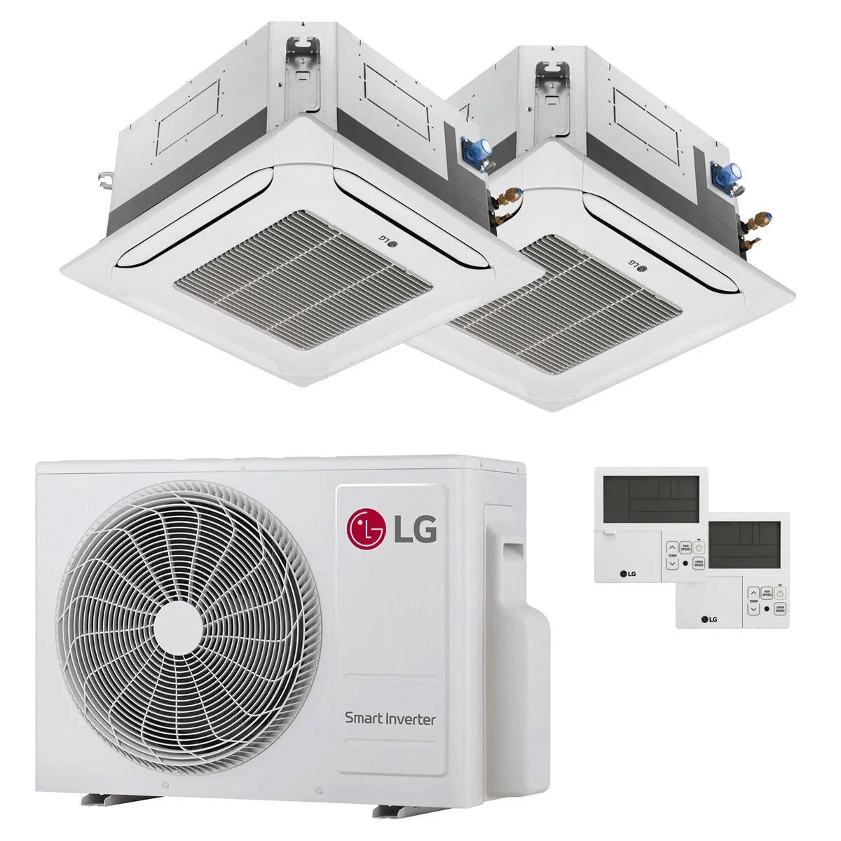 Condizionatore LG Cassetta 4 vie LG dual split 9000+9000 BTU inverter A+++ unità esterna 4.7 kW