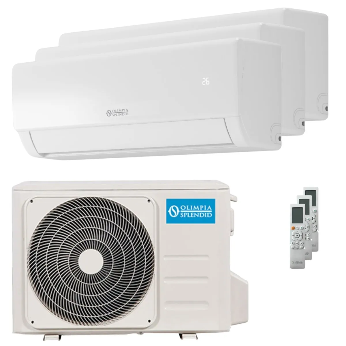 Condizionatore Olimpia Splendid Nexya S5 E Inverter trial split 9000+12000+12000 BTU inverter A++ wifi unità esterna 6.2 kW