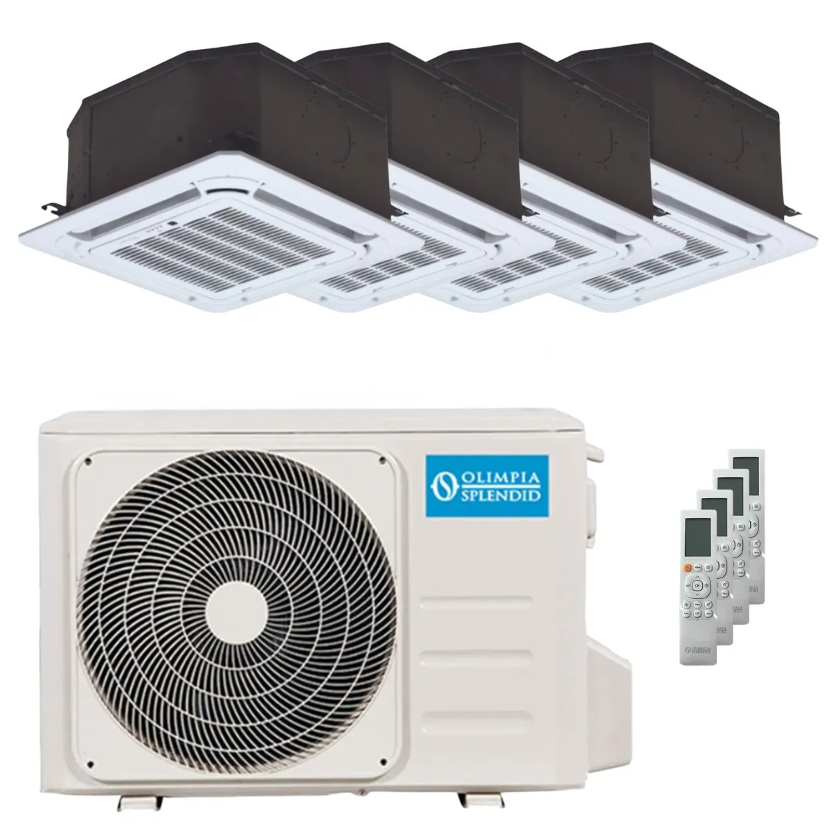 Condizionatore Olimpia Splendid Nexya S6 E Cassette quadri split 9000+9000+9000+9000 BTU inverter A++ unità esterna 8.2 kW