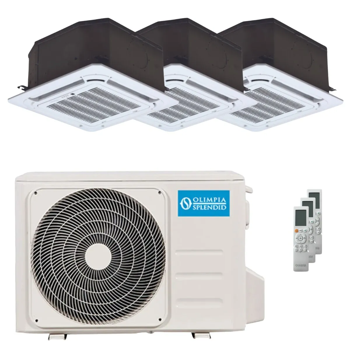 Condizionatore Olimpia Splendid Nexya S6 E Cassette trial split 9000+12000+12000 BTU inverter A++ unità esterna 8.2 kW
