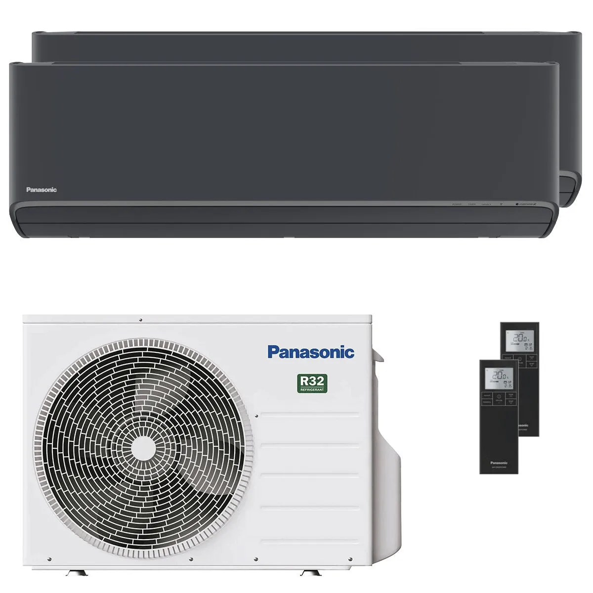 Condizionatore Panasonic Etherea dual split 12000+12000 BTU inverter A+++ wifi unità esterna 5 kW grigio grafite
