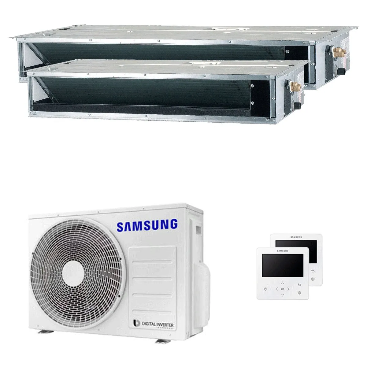 Condizionatore Samsung canalizzabile dual split 9000+18000 BTU inverter A+++ unità esterna 5,2 kW
