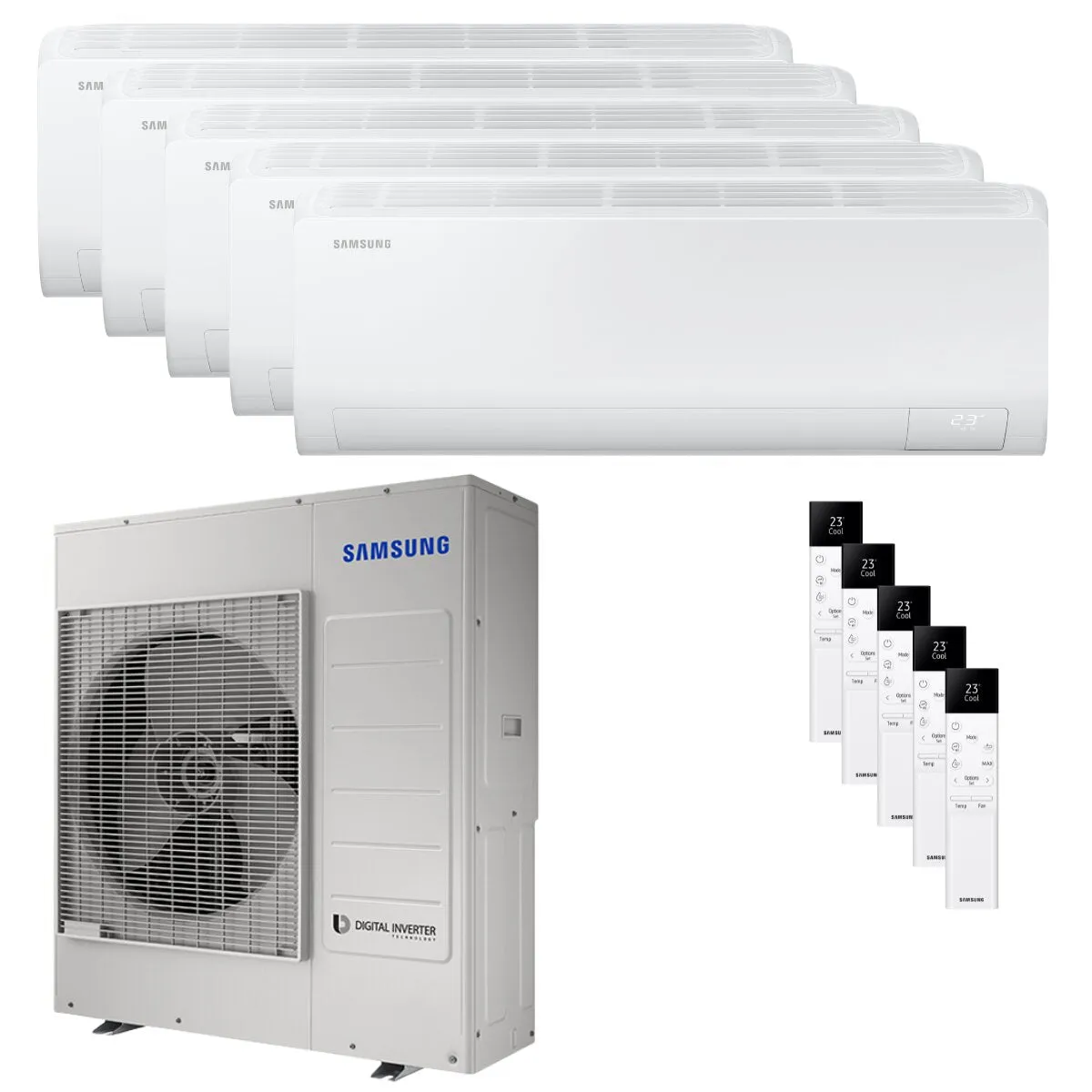 Condizionatore Samsung Cebu S2 penta split 9000+9000+9000+9000+9000 BTU inverter A++ wifi unità esterna 10 kW