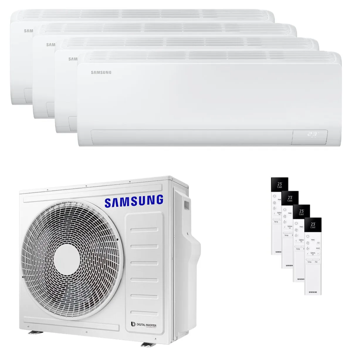 Condizionatore Samsung Cebu S2 quadri split 7000+7000+12000+12000 BTU inverter A++ wifi unità esterna 8 kW