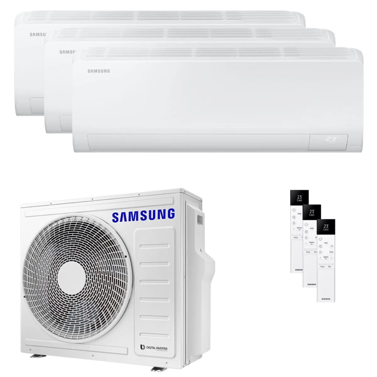 Condizionatore Samsung Cebu S2 trial split 12000+12000+12000 BTU inverter A++ wifi unità esterna 8 kW
