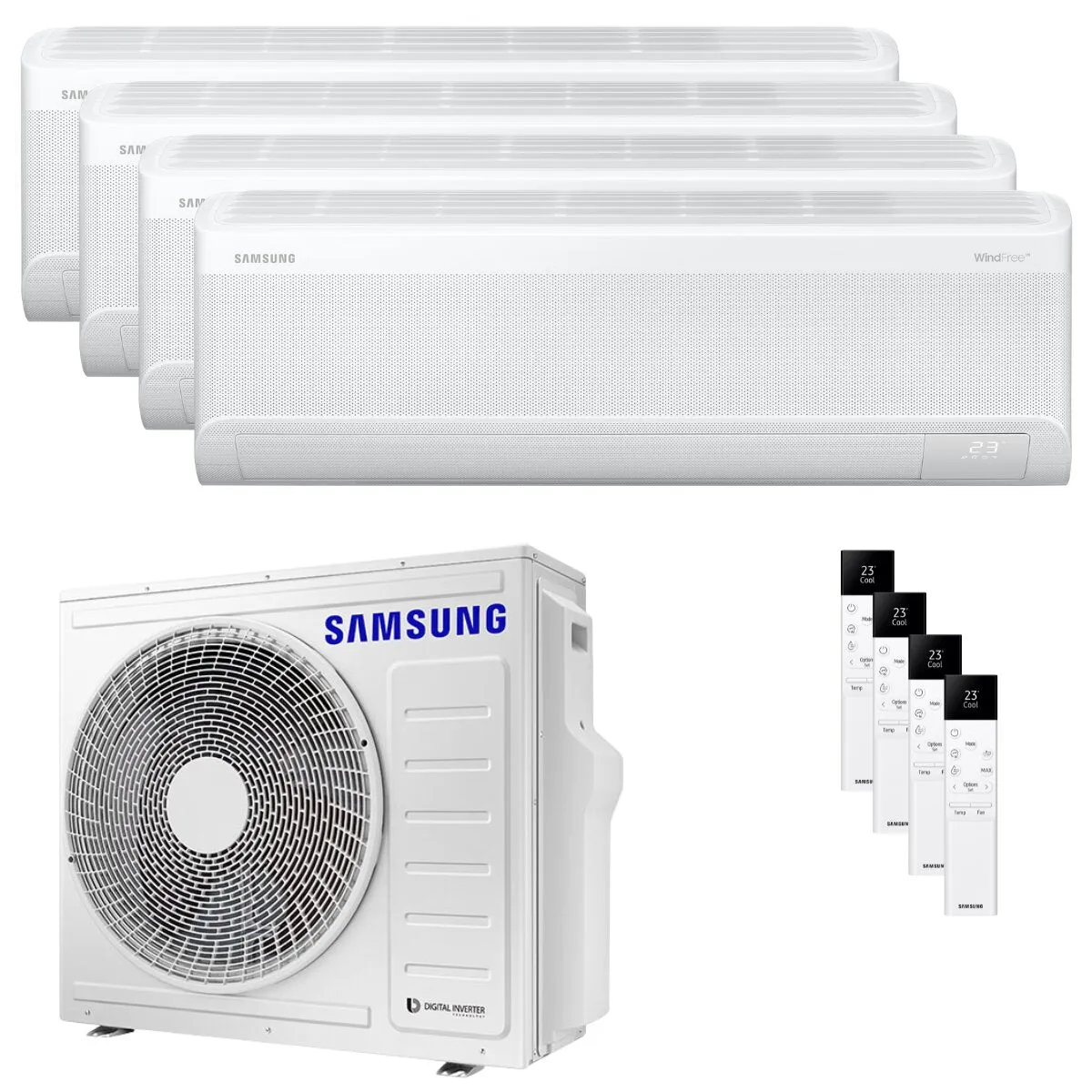 Condizionatore Samsung Windfree Avant S2 quadri split 9000+9000+9000+12000 BTU inverter A++ wifi unità esterna 8 kW