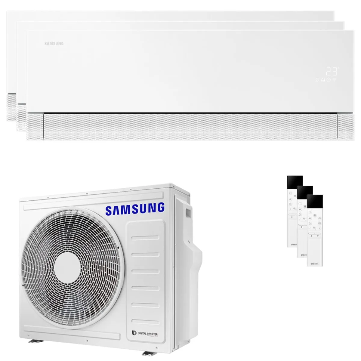 Condizionatore Samsung WindFree Première Plus trial split 9000+9000+12000 BTU inverter A++ wifi unità esterna 6.8 kW