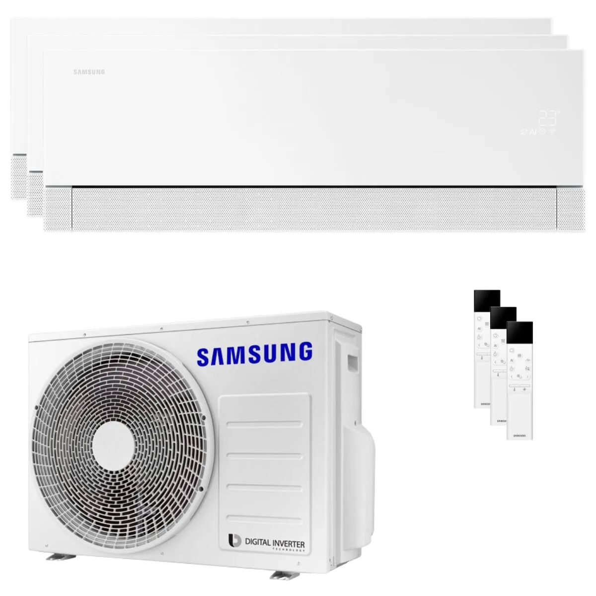 Condizionatore Samsung WindFree Première Plus trial split 9000+9000+9000 BTU inverter A++ wifi unità esterna 5.2 kW