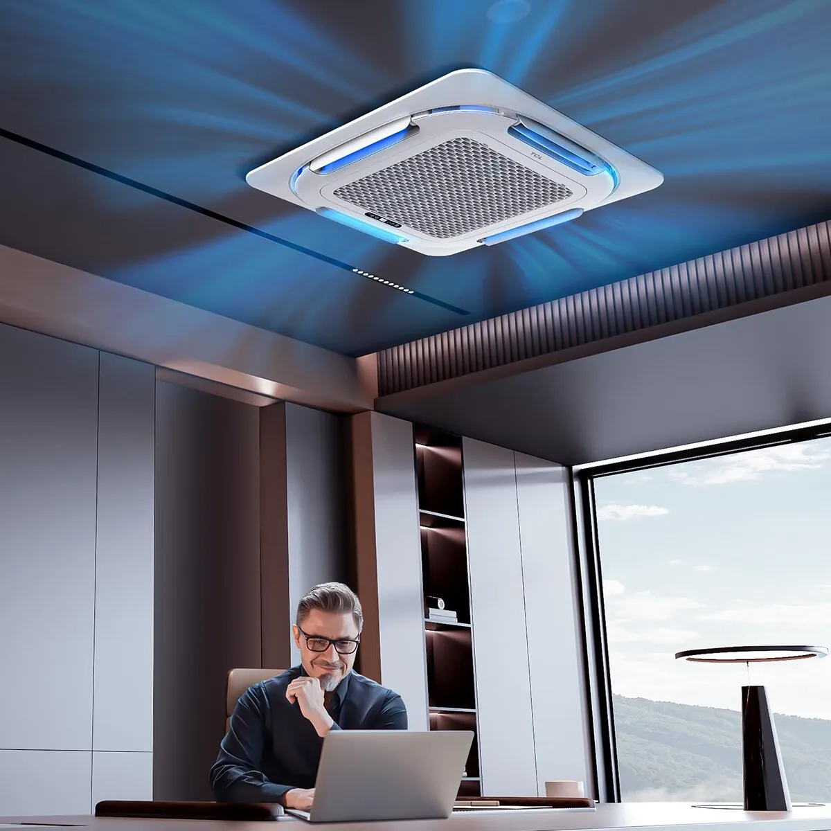 Condizionatore TCL Cassetta 4 vie Serie S penta split 9000+9000+9000+9000+18000 BTU inverter A++ wifi unità esterna 12.2 kW 2