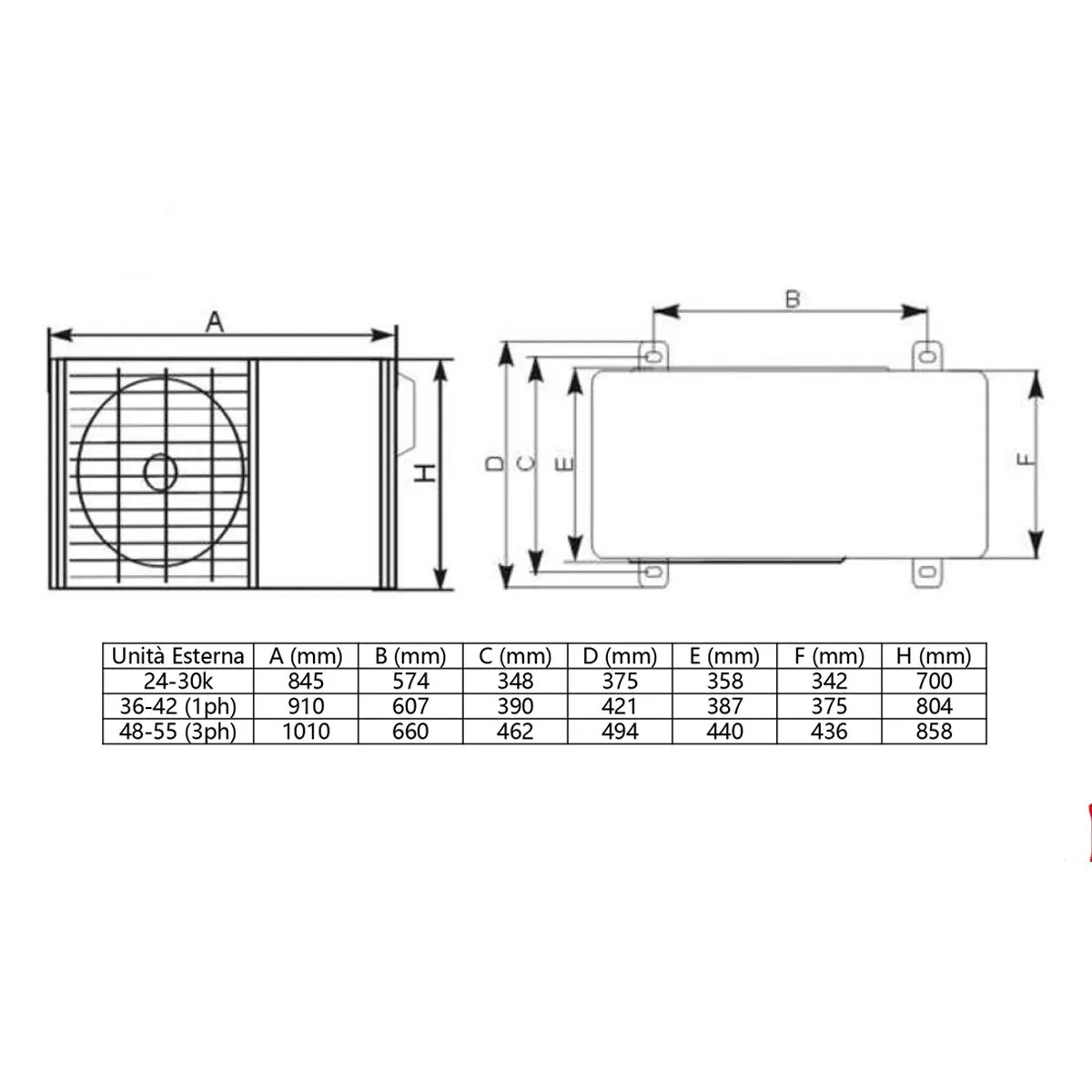 Condizionatore TCL Cassetta 4 vie Serie S Standard 36000 BTU R32 Inverter WiFi A++/A+ 6