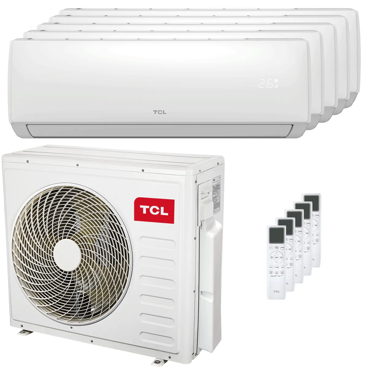 Condizionatore TCL Elite F2 penta split 9000+9000+9000+9000+12000 BTU inverter A++ wifi unità esterna 12.2 kW