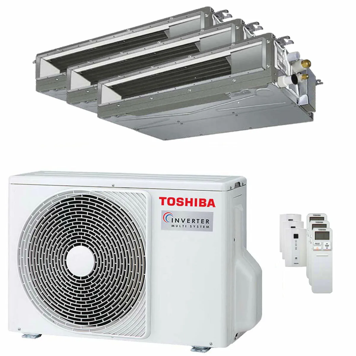 Condizionatore Toshiba Canalizzabile U2 trial split 7000+9000+12000 BTU inverter A+++ unità esterna 5.2 kW