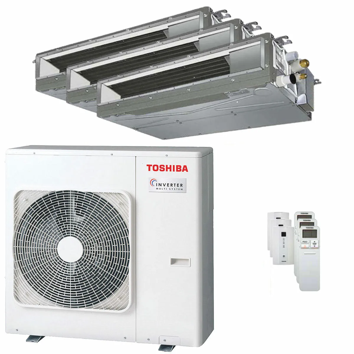 Condizionatore Toshiba Canalizzabile U2 trial split 9000+9000+12000 BTU inverter A+++ unità esterna 7 kW