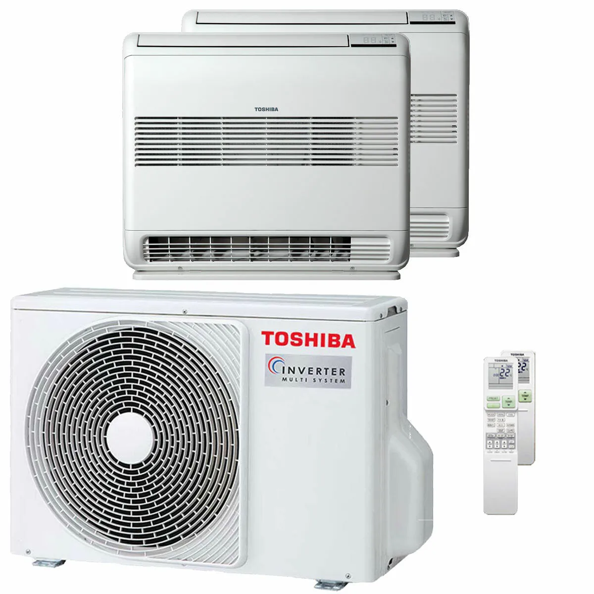 Condizionatore Toshiba Console J2 dual split 12000+12000 BTU inverter A++ unità esterna 5,2 kW