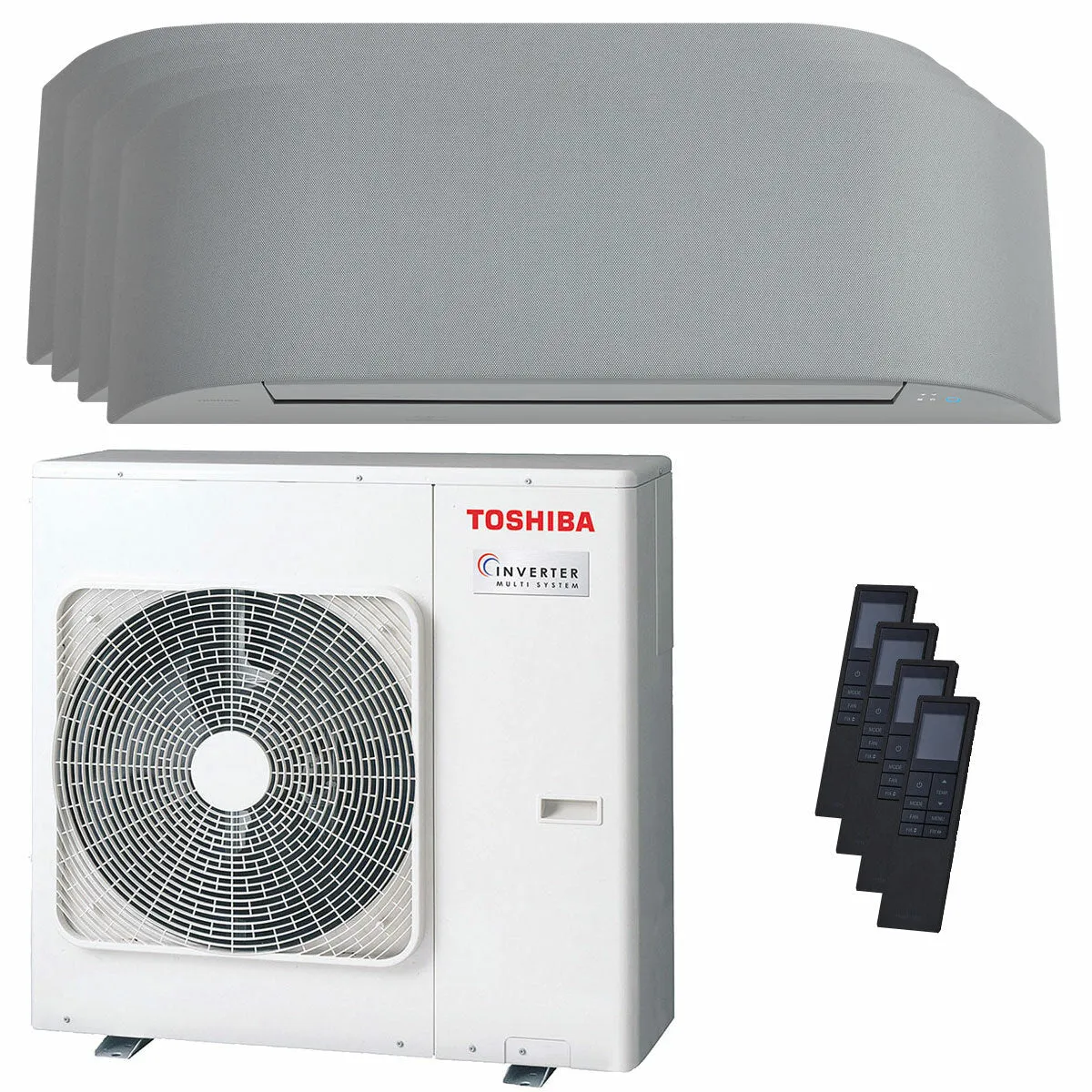 Condizionatore Toshiba Haori quadri split 7000+7000+7000+7000 BTU inverter A++ wifi unità esterna 8 kW