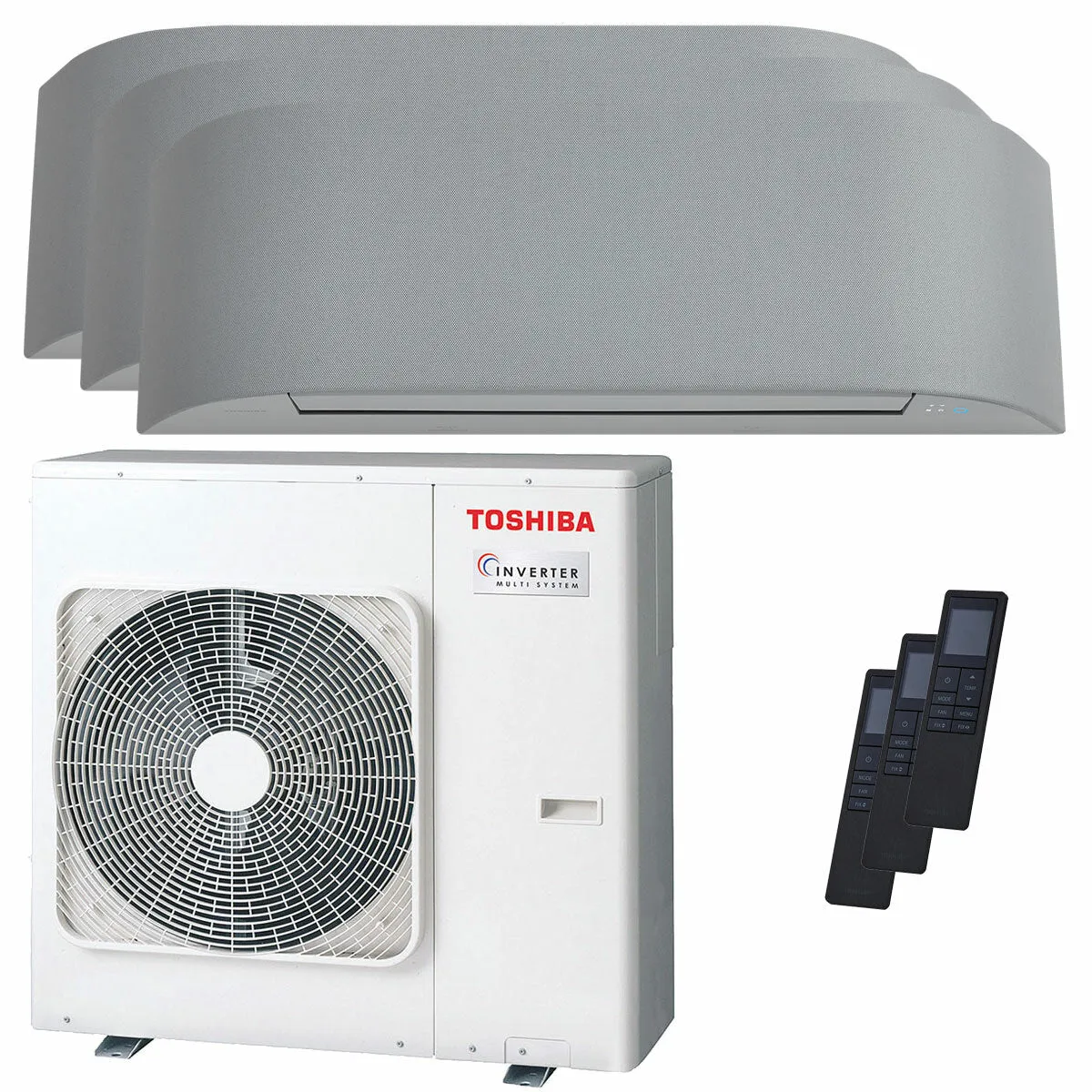Condizionatore Toshiba Haori trial split 9000+9000+16000 BTU inverter A+++ wifi unità esterna 7 kW