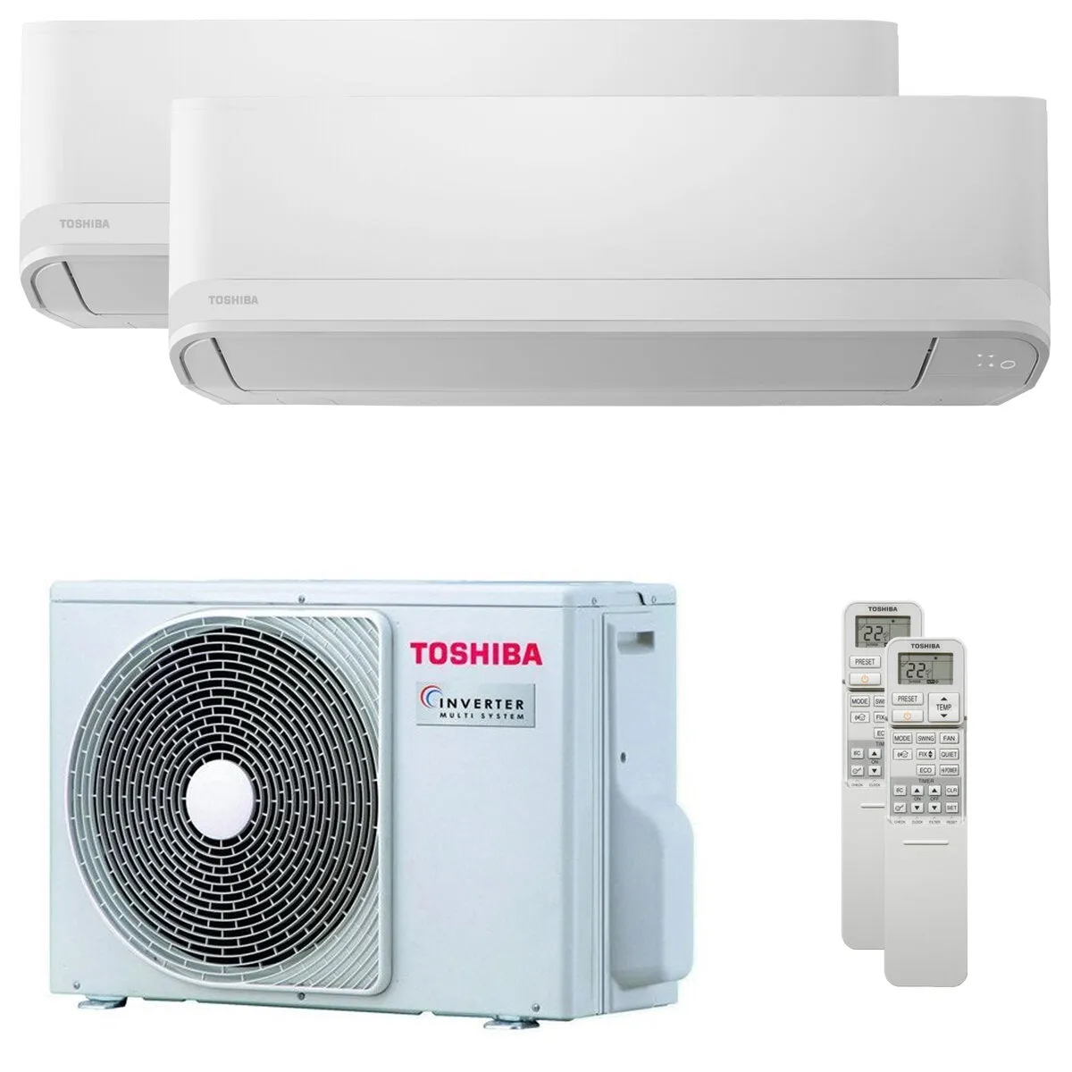 Condizionatore Toshiba Seiya Smart dual split 7000+12000 BTU inverter A++ wifi unità esterna 4 kW