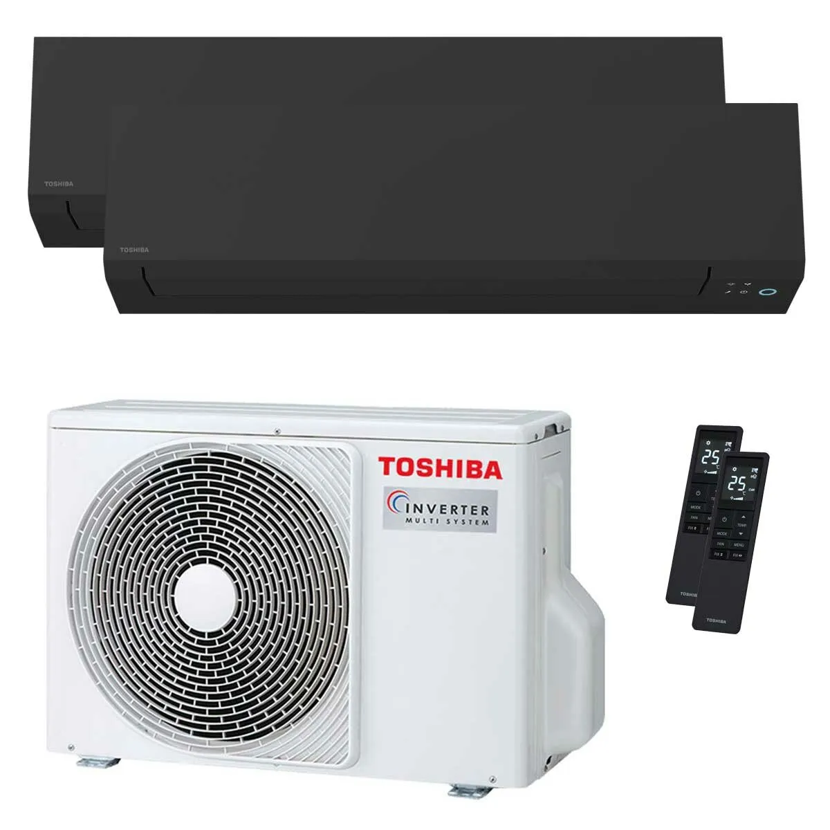 Condizionatore Toshiba SHORAI Edge Black dual split 9000+12000 BTU inverter A++ wifi unità esterna 4 kW