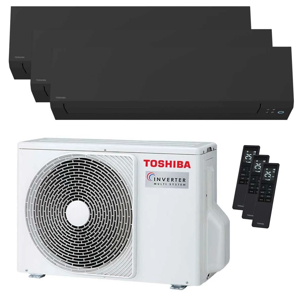 Condizionatore Toshiba SHORAI Edge Black trial split 7000+7000+16000 BTU inverter A+++ wifi unità esterna 5.2 kW