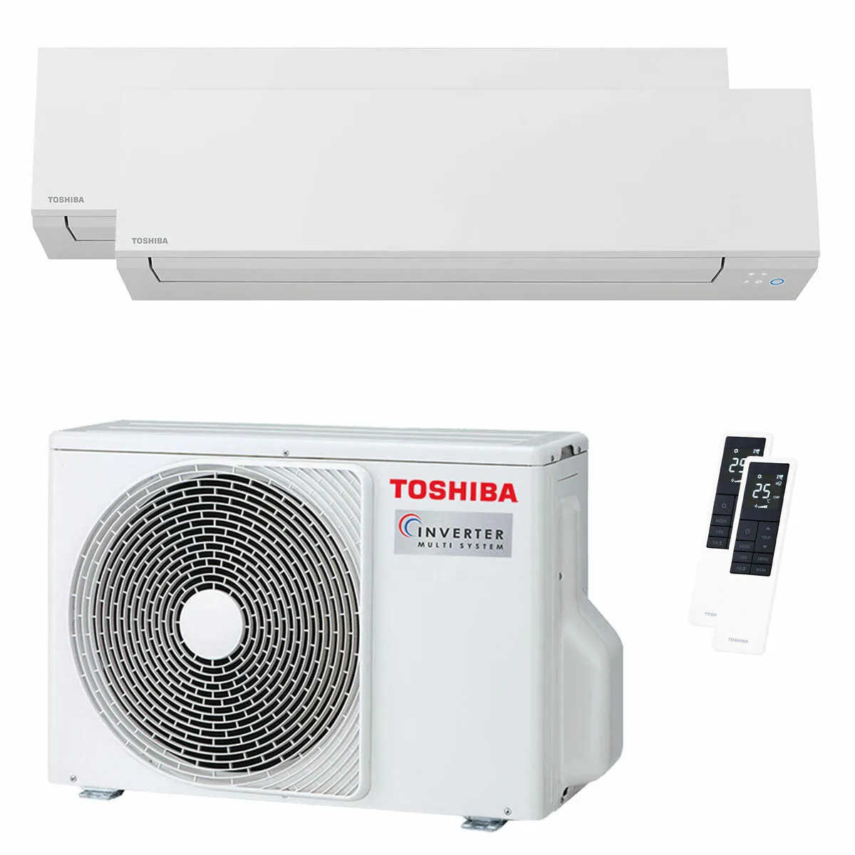 Condizionatore Toshiba SHORAI Edge White dual split 7000+12000 BTU inverter A++ wifi unità esterna 4 kW