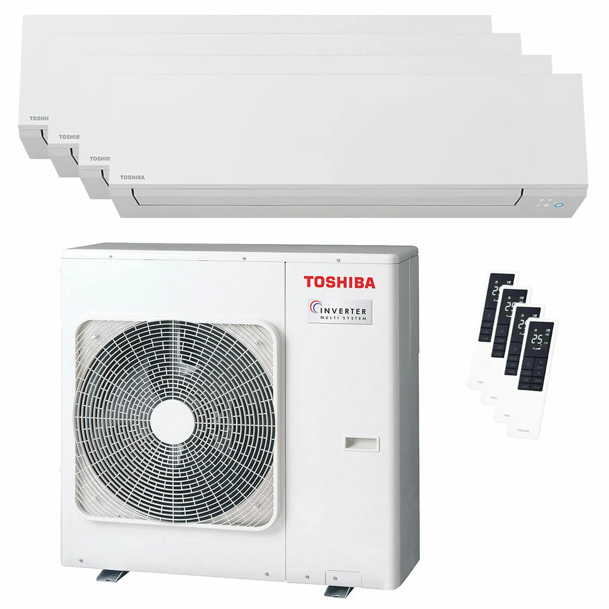 Condizionatore Toshiba SHORAI Edge White quadri split 5000+5000+7000+16000 BTU inverter A++ wifi unità esterna 8 kW
