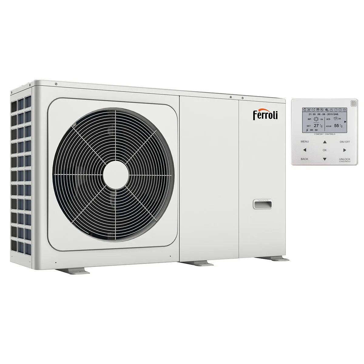 Pompa di calore aria acqua Ferroli Omnia M 3.2 HI9 16 kW Monoblocco Trifase Inverter R32 A++ - CON RESISTENZA ELETTRICA INTEGRATA