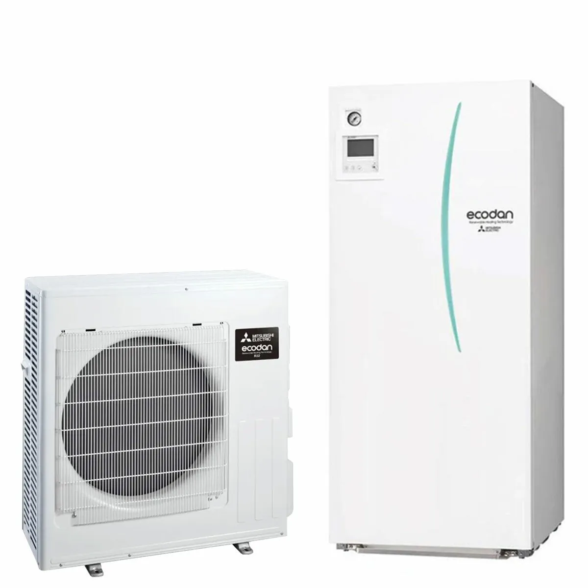 Pompa di calore aria acqua Mitsubishi Electric Ecodan 7,5 kW splittata con Hydrotank 170 lt R32 Inverter A++